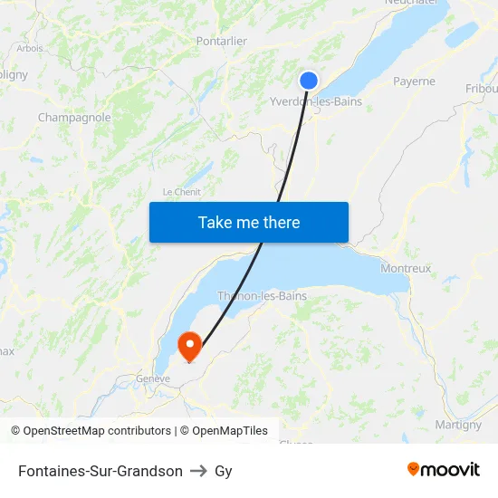 Fontaines-Sur-Grandson to Gy map
