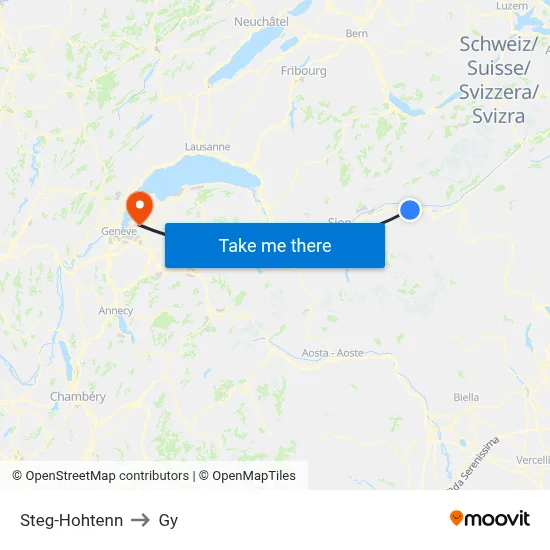 Steg-Hohtenn to Gy map