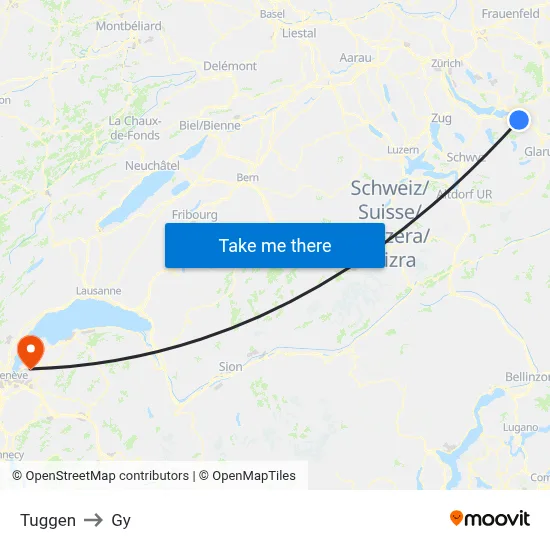 Tuggen to Gy map