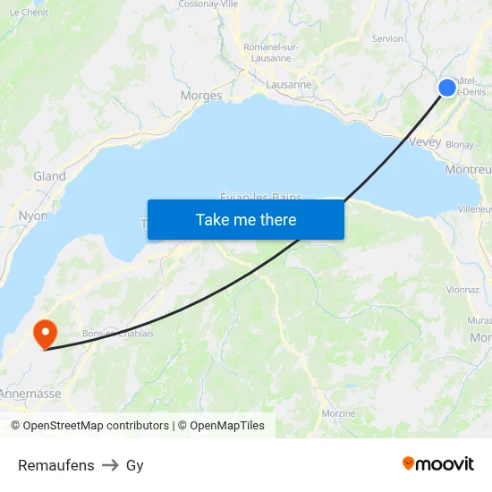 Remaufens to Gy map