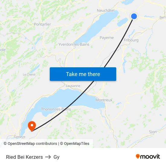 Ried Bei Kerzers to Gy map