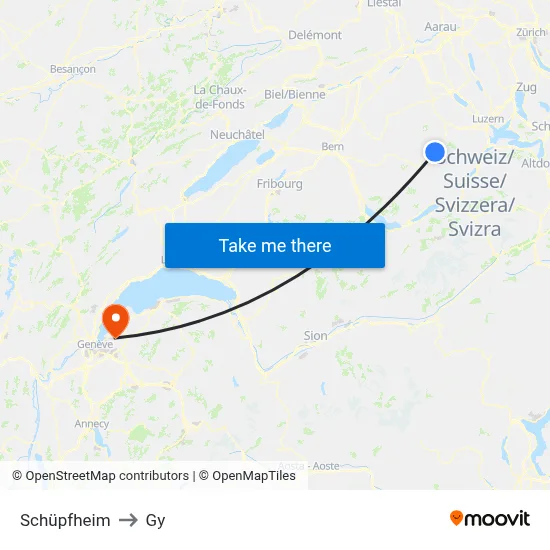 Schüpfheim to Gy map