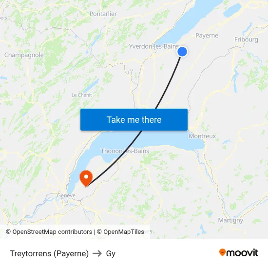 Treytorrens (Payerne) to Gy map
