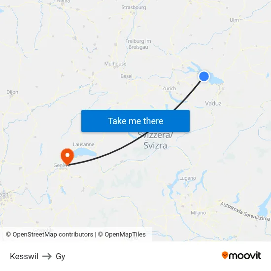 Kesswil to Gy map