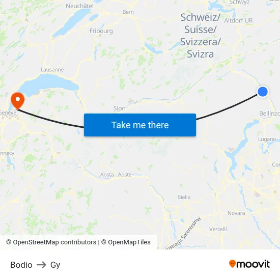 Bodio to Gy map