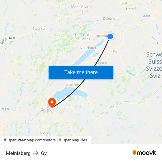 Meinisberg to Gy map