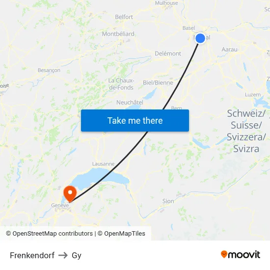 Frenkendorf to Gy map