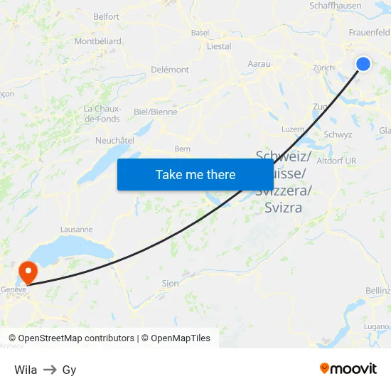 Wila to Gy map