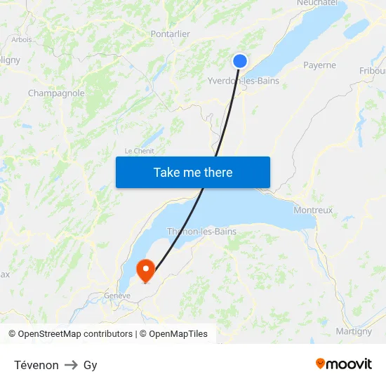 Tévenon to Gy map
