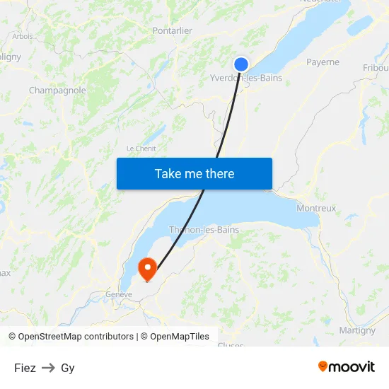 Fiez to Gy map