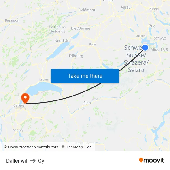 Dallenwil to Gy map