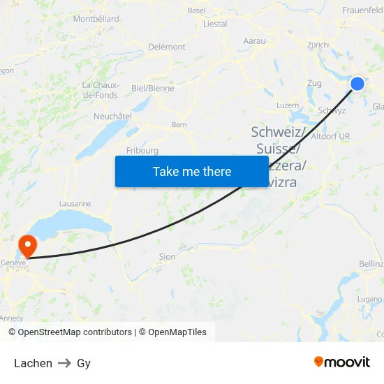 Lachen to Gy map