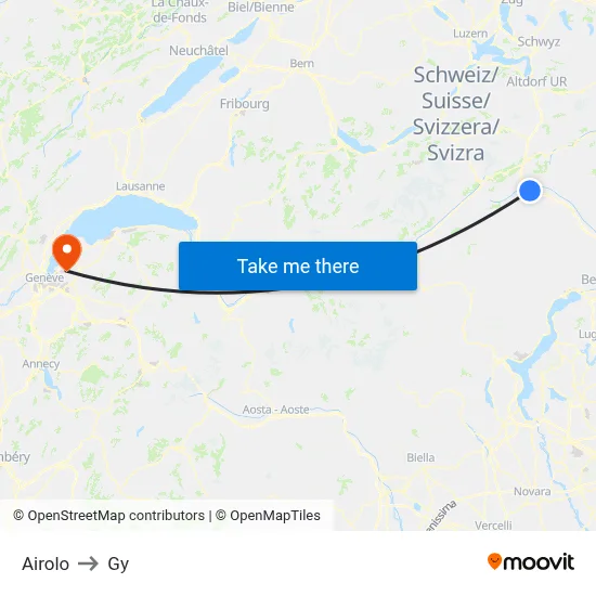 Airolo to Gy map