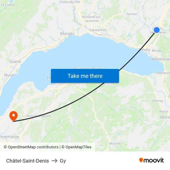 Châtel-Saint-Denis to Gy map