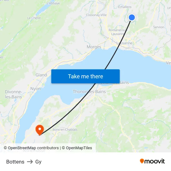 Bottens to Gy map