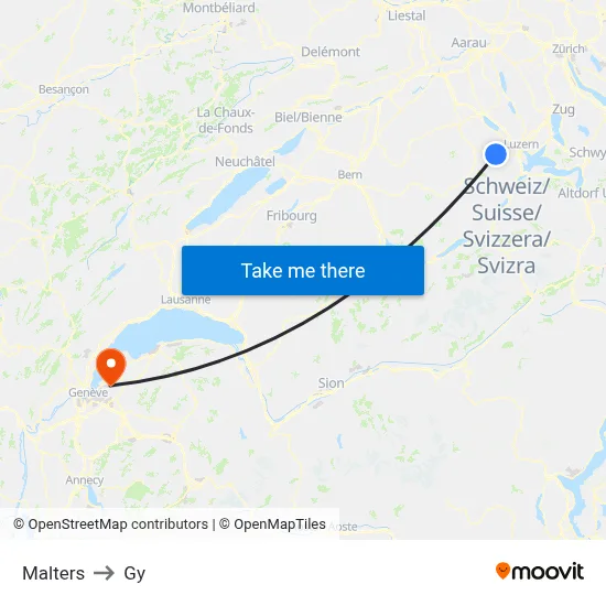 Malters to Gy map