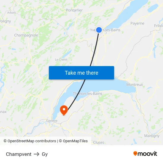Champvent to Gy map