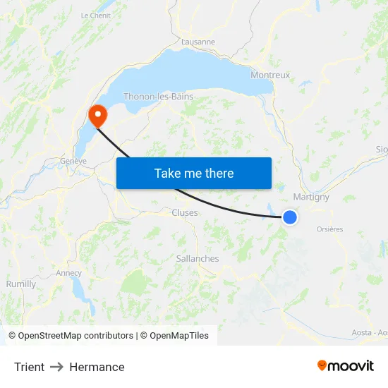 Trient to Hermance map