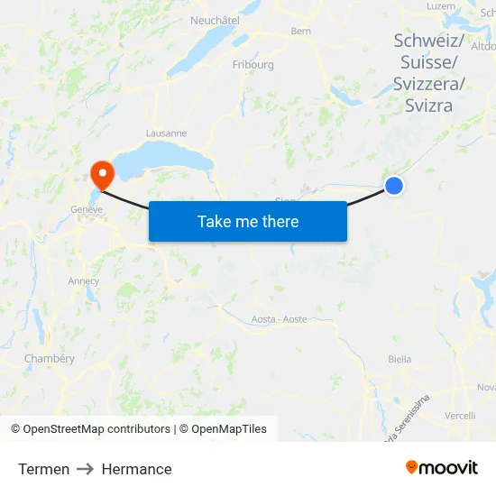 Termen to Hermance map