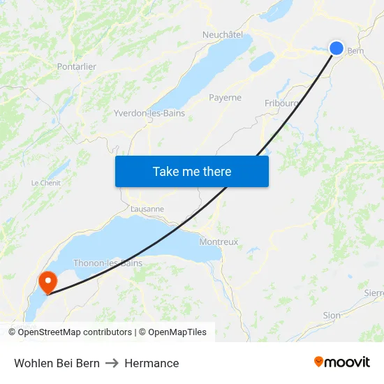 Wohlen Bei Bern to Hermance map