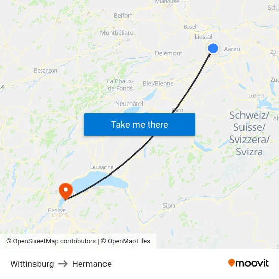 Wittinsburg to Hermance map