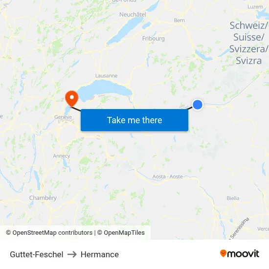 Guttet-Feschel to Hermance map