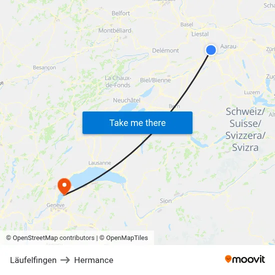 Läufelfingen to Hermance map