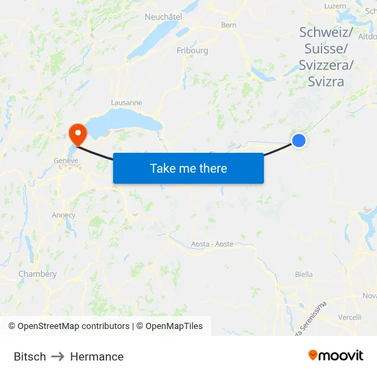 Bitsch to Hermance map