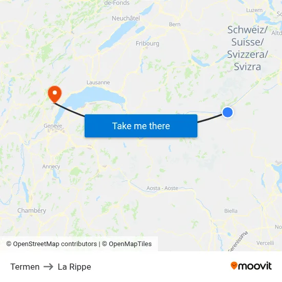 Termen to La Rippe map