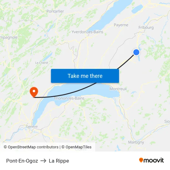 Pont-En-Ogoz to La Rippe map
