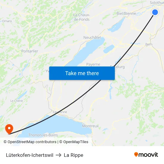 Lüterkofen-Ichertswil to La Rippe map