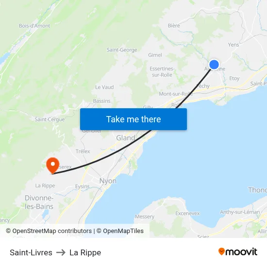 Saint-Livres to La Rippe map