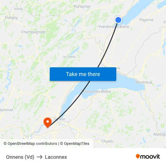 Onnens (Vd) to Laconnex map