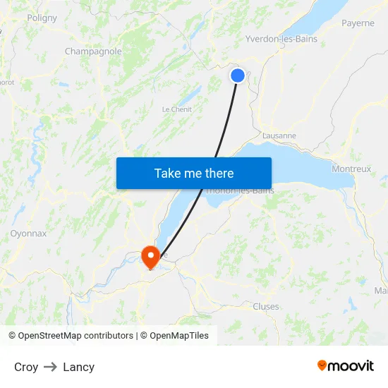 Croy to Lancy map