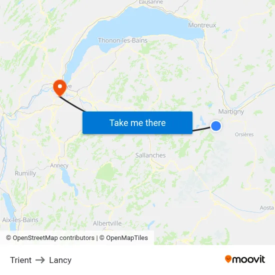 Trient to Lancy map