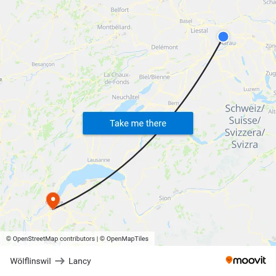 Wölflinswil to Lancy map