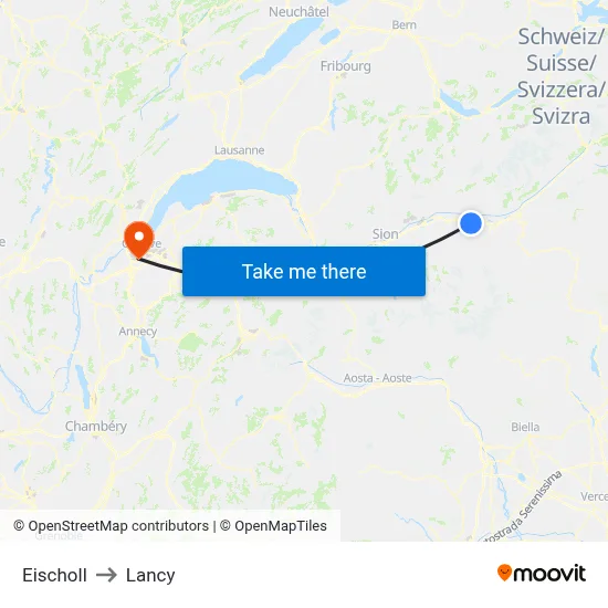 Eischoll to Lancy map