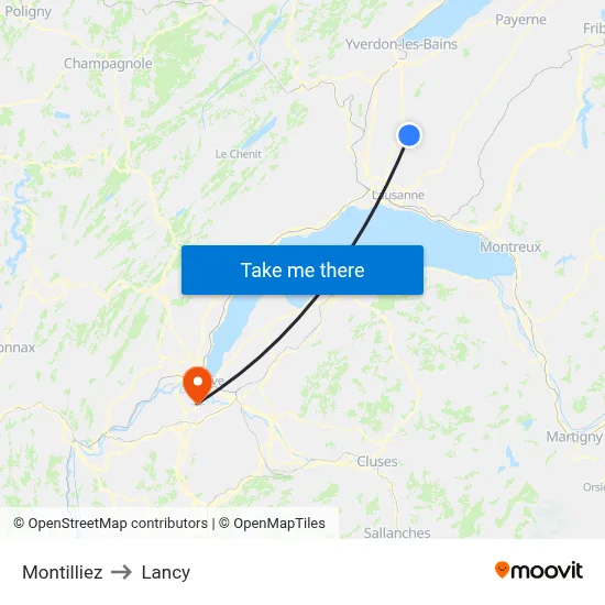 Montilliez to Lancy map