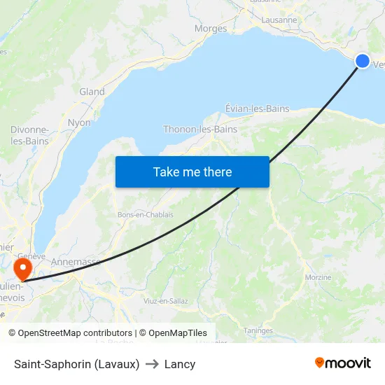 Saint-Saphorin (Lavaux) to Lancy map