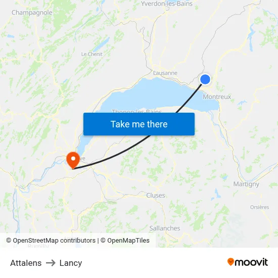 Attalens to Lancy map