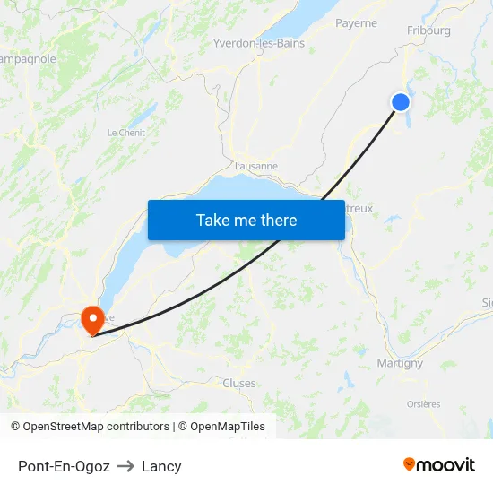Pont-En-Ogoz to Lancy map