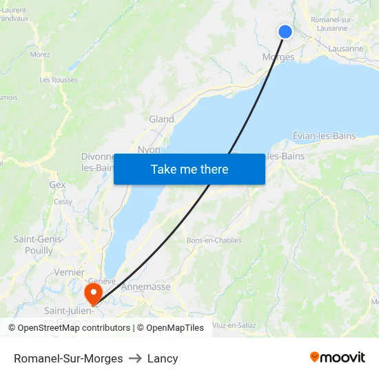 Romanel-Sur-Morges to Lancy map