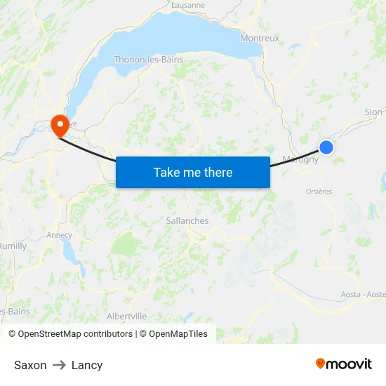 Saxon to Lancy map