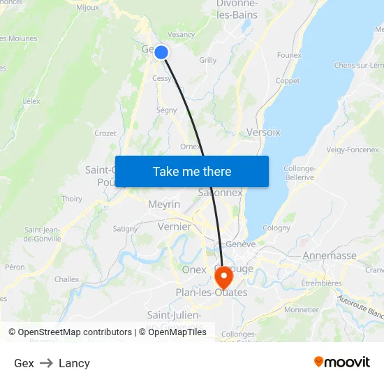 Gex to Lancy map