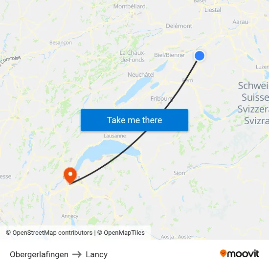 Obergerlafingen to Lancy map