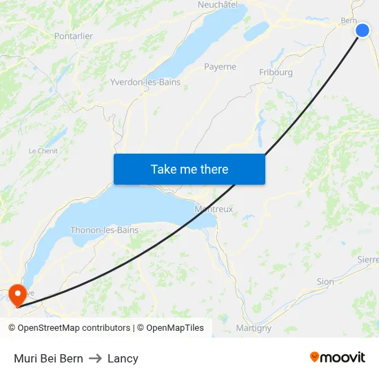 Muri Bei Bern to Lancy map