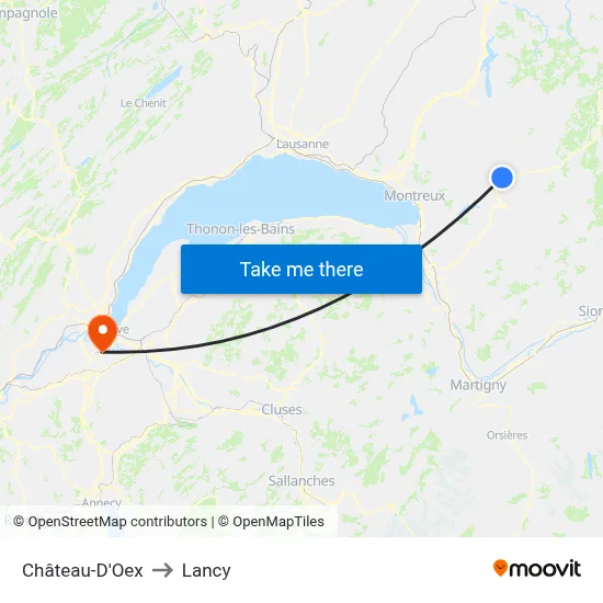 Château-D'Oex to Lancy map