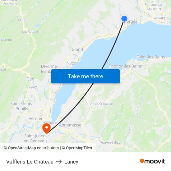 Vufflens-Le-Château to Lancy map