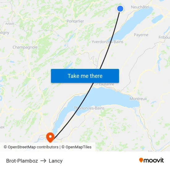 Brot-Plamboz to Lancy map