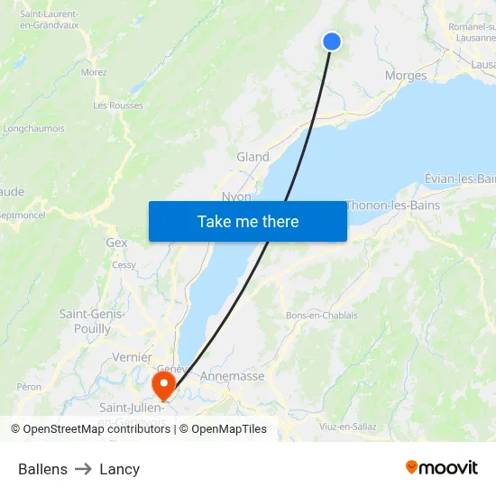Ballens to Lancy map